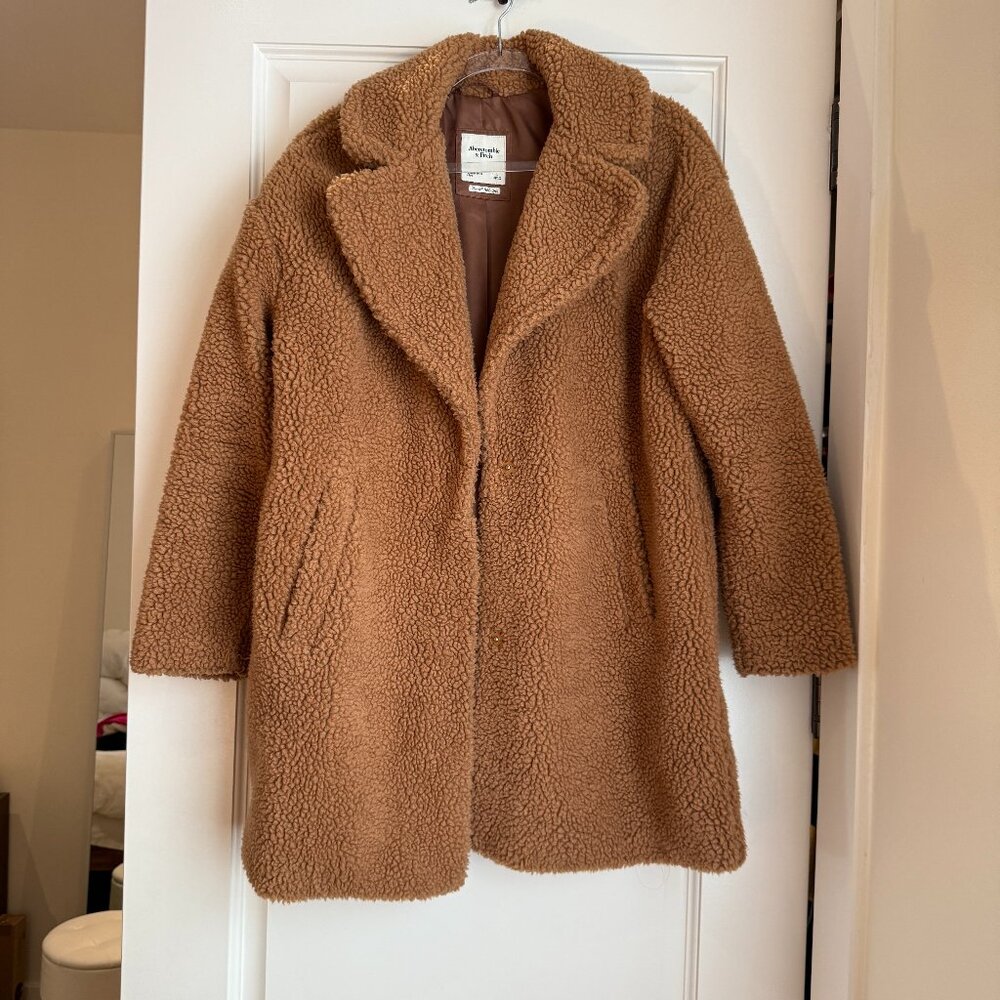 Abercrombie & Fitch Camel Teddy Coat Size L